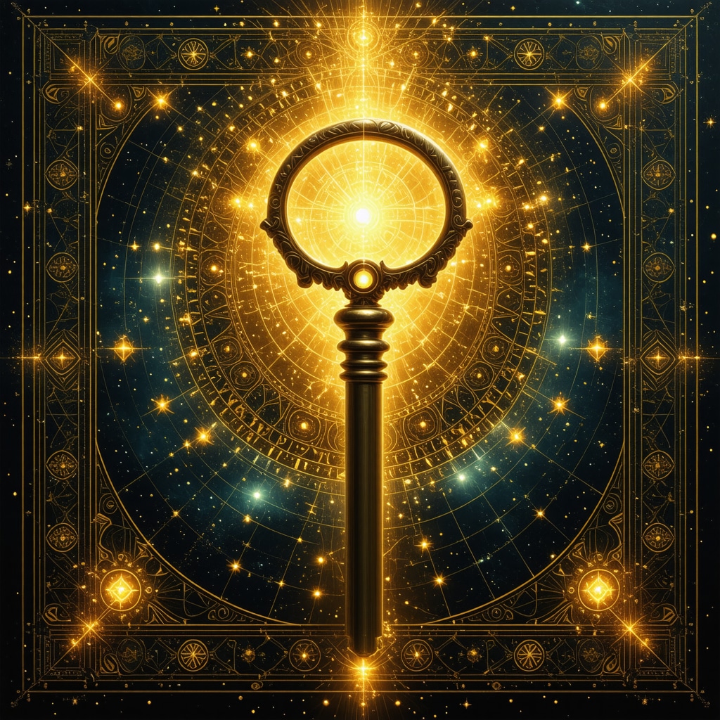 Glowing golden key representing spiritual knowledge and divine guidance in Islam