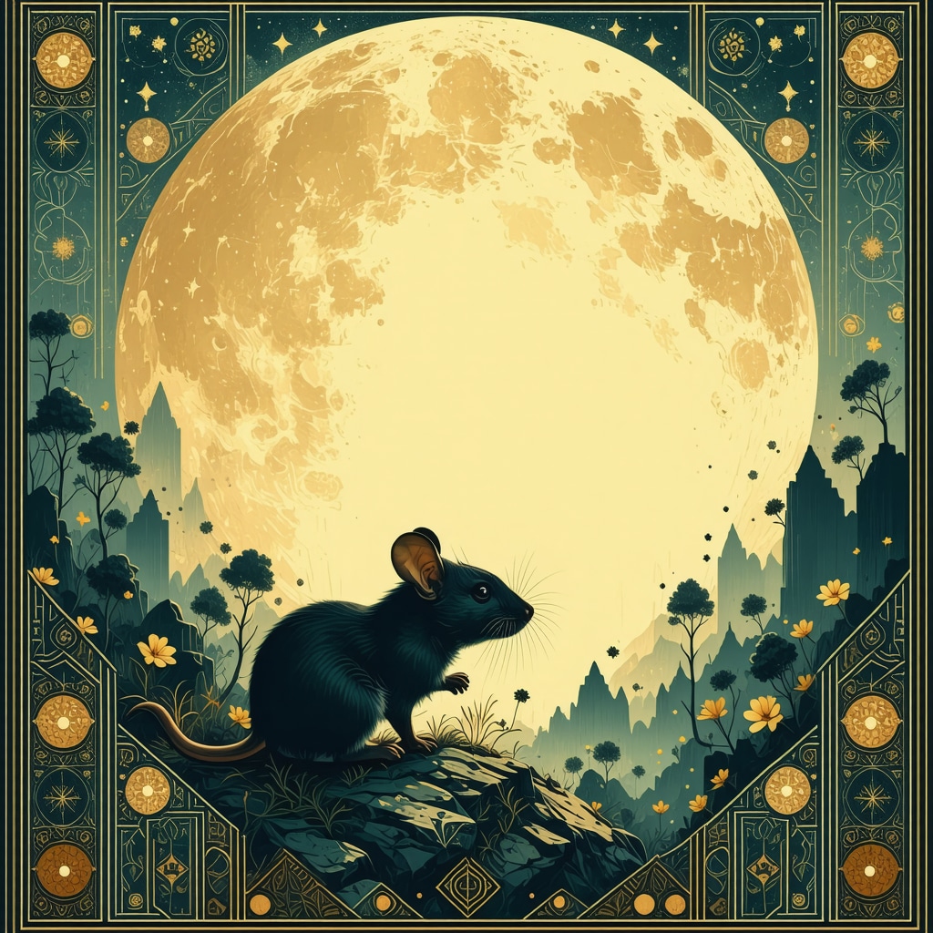 Islamic geometric pattern with a mouse silhouette representing dream symbolism