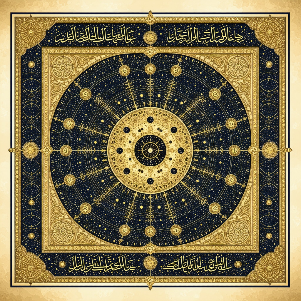 Detailed Islamic manuscript page with gold leaf decoration representing dream symbolism