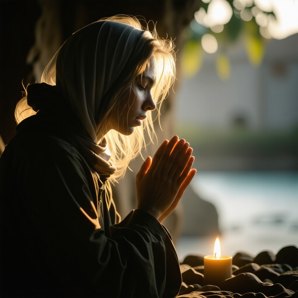 Person praying at dawn with tears, symbolizing spiritual awakening in Islam