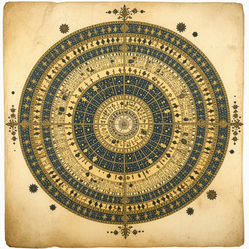 Old Islamic manuscript with symbols and texts for dream interpretation