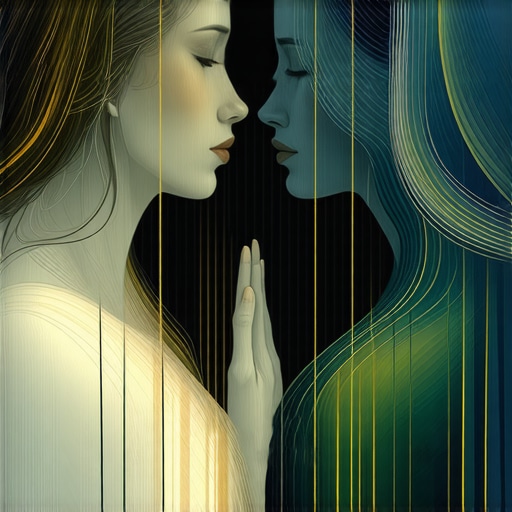 Artistic illustration of spiritual and emotional symbolism of embraces in Islam
