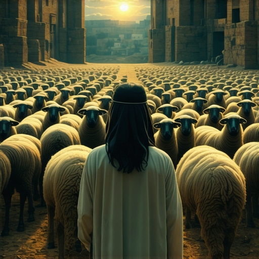 Person deep in thought analyzing dream symbols of sheep in a spiritual context