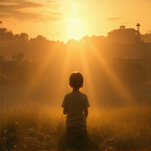 Islamic dream interpretation scene with children and spiritual symbols
